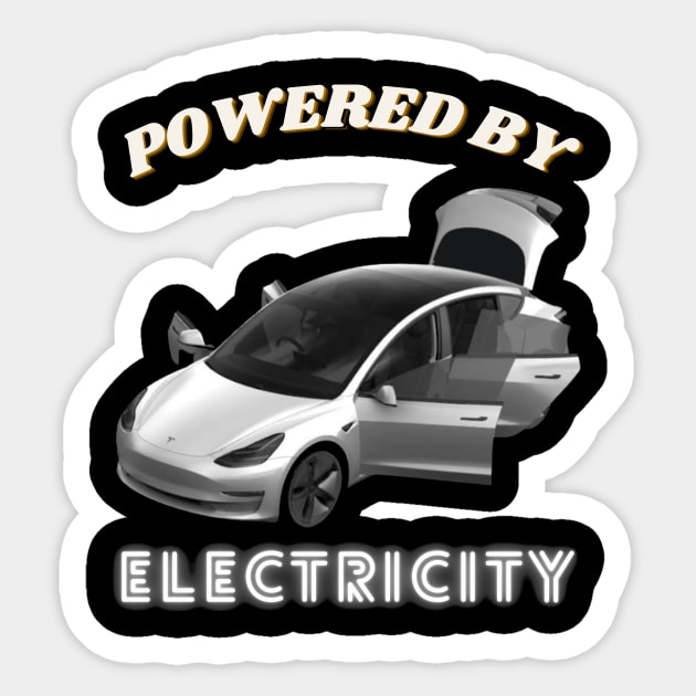 Powered by Electricity Sticker by Jo3Designs